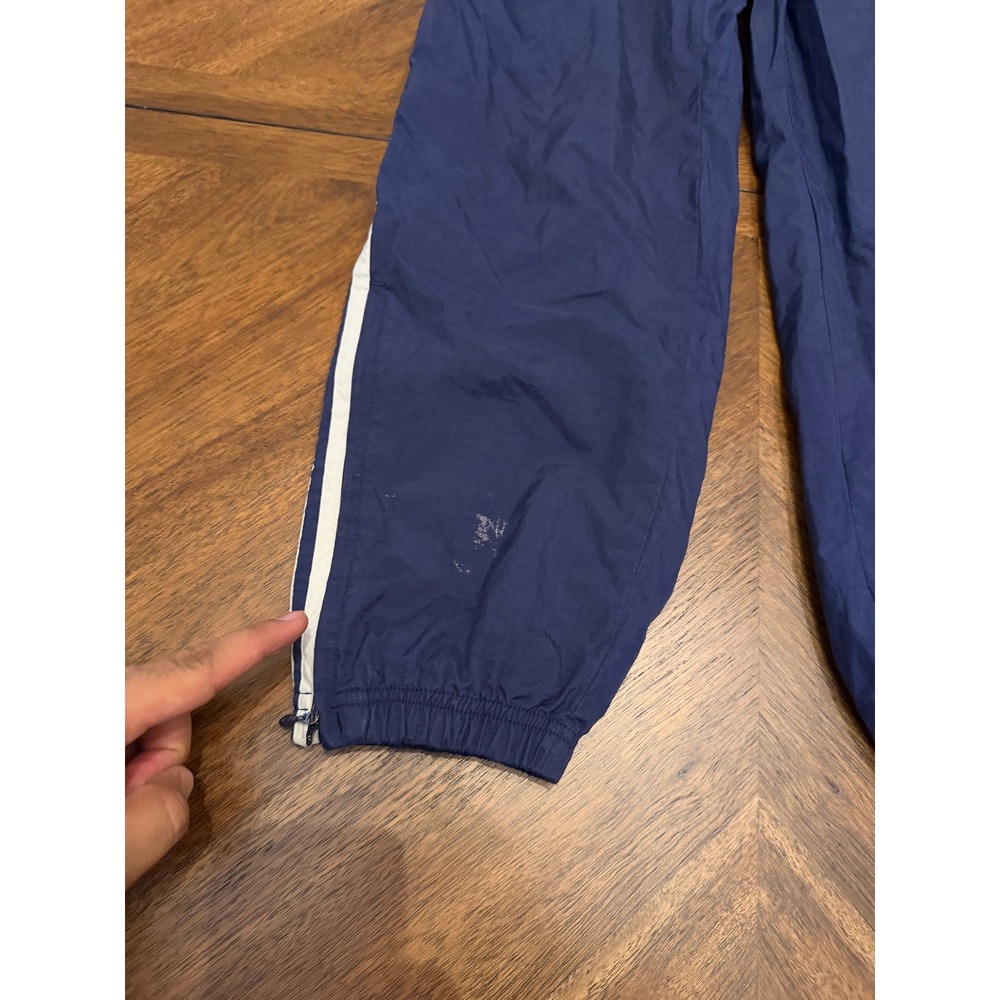 Adidas Vintage Navy Blue 3 Stripe Windbreaker Track Pants Mens Medium - Picture 4 of 8